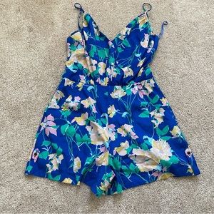 Yumi Kim Floral Blue Spaghetti Strap Romper